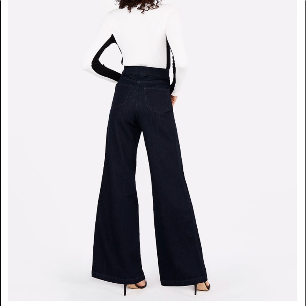 ZIP STRETCH WIDE LEG JEANS